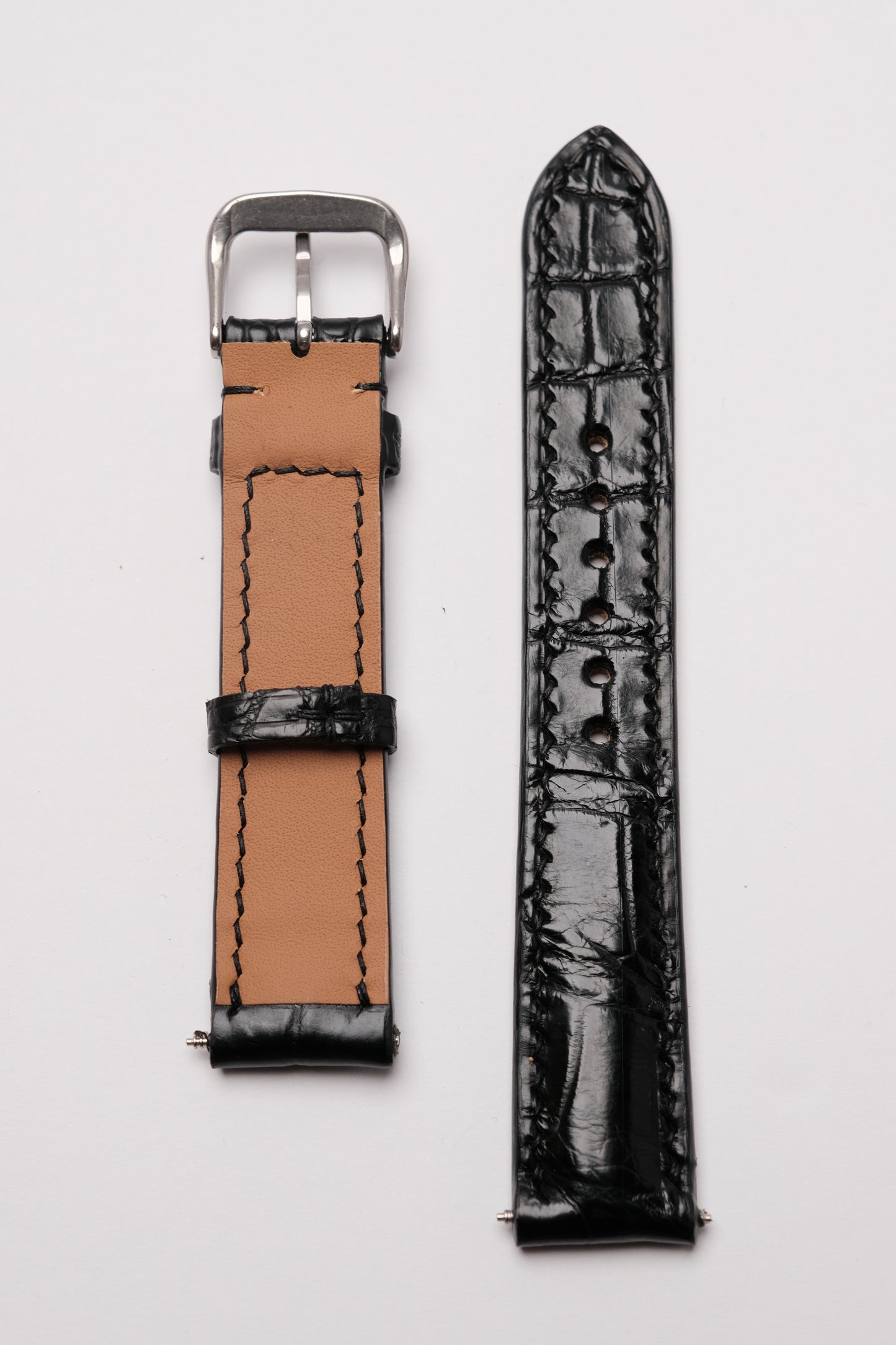 Matte Black Alligator Leather Strap