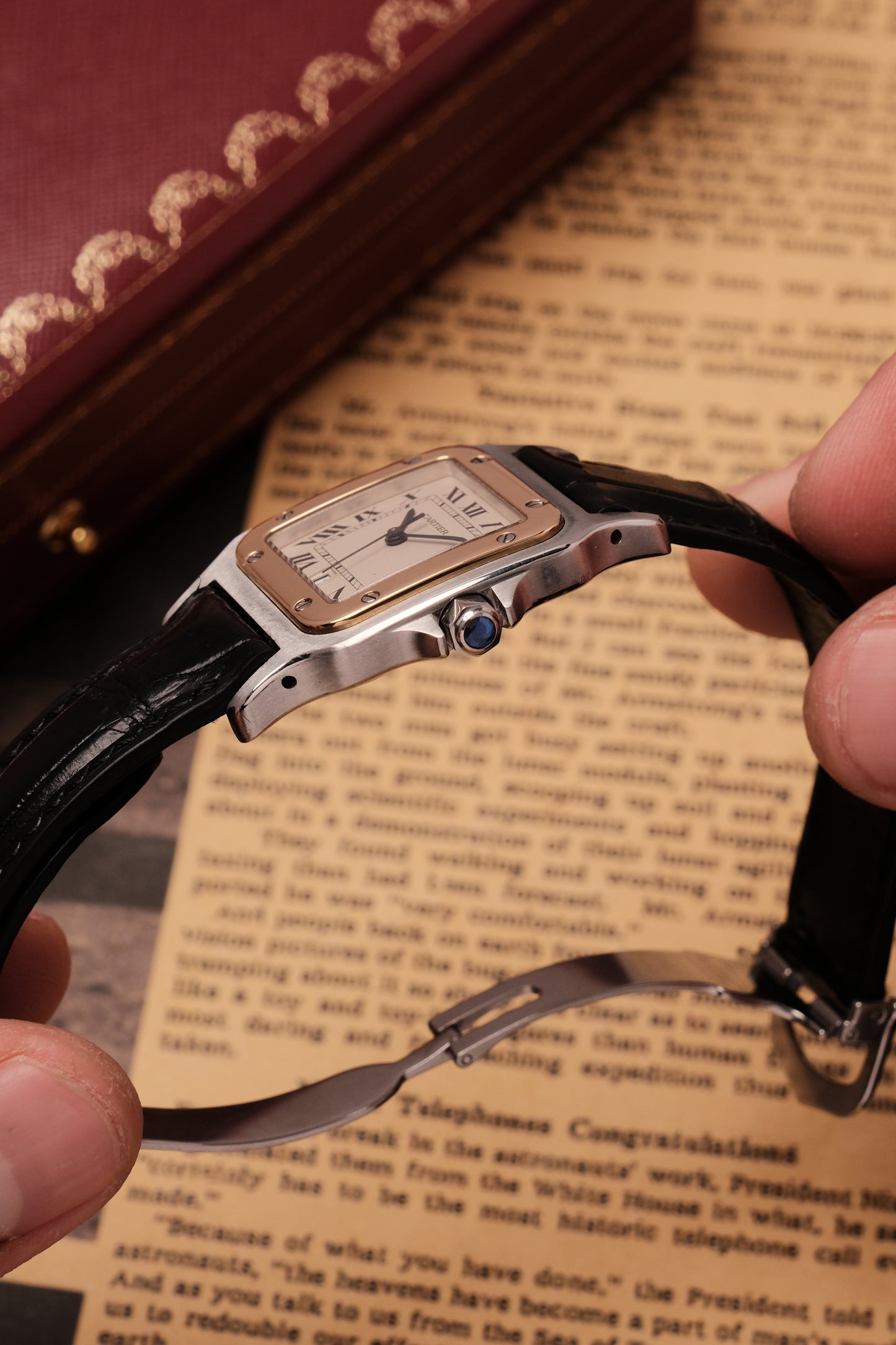 Cartier Santos Galbée Ref. 187901 29x41mm Soft Curved Case