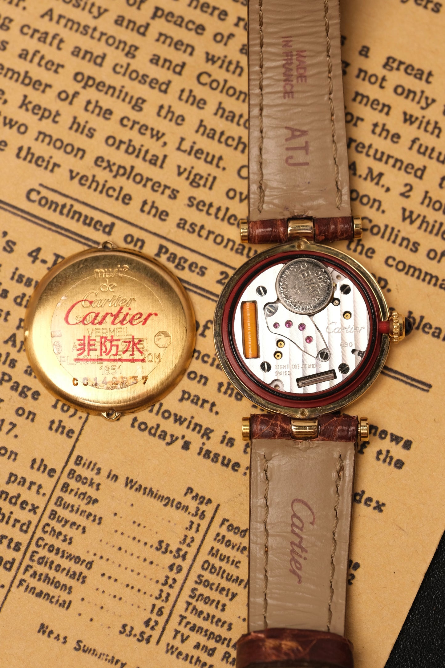 Ladies Cartier Must Vendome Vermeil 1851 ARGENT 925 Gold Plated 24MM ( Fullset)