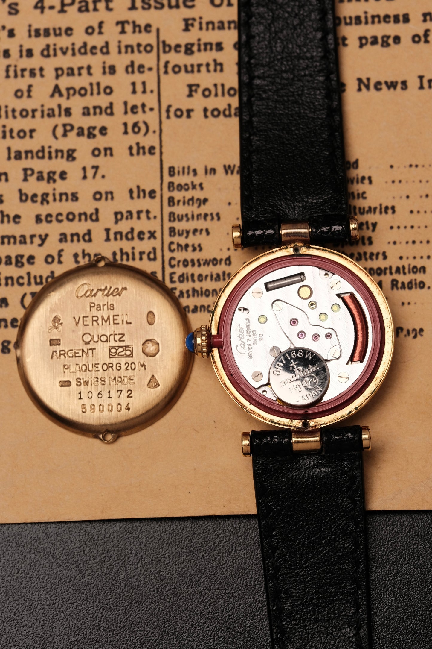 Ladies Cartier Must Vendome Vermeil 590004 ARGENT 925 Gold Plated 24MM