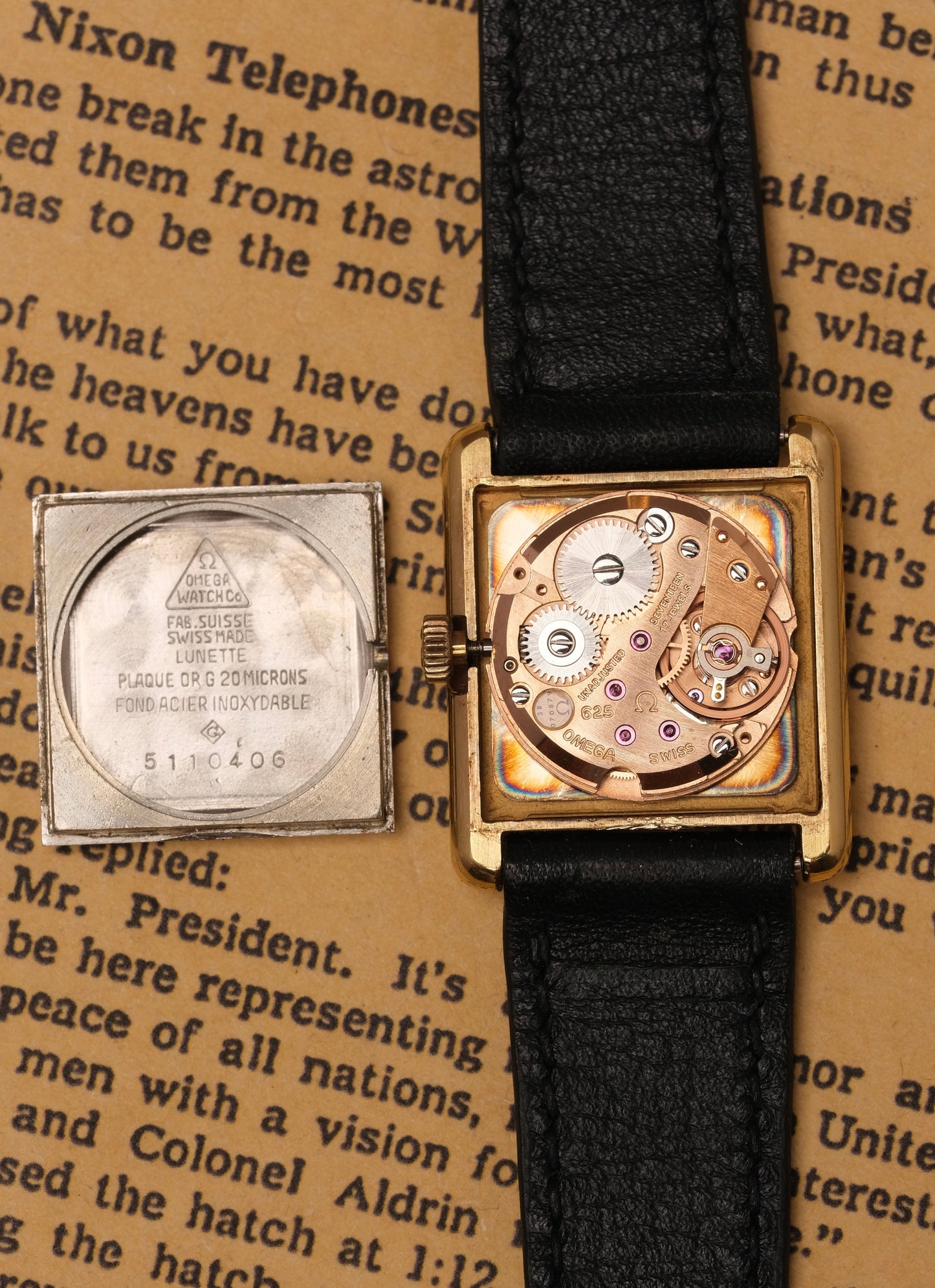 Omega De Ville Tank “Mini Normale” Champagne Mosaic Dial Manual Winding Ref. 511.0406