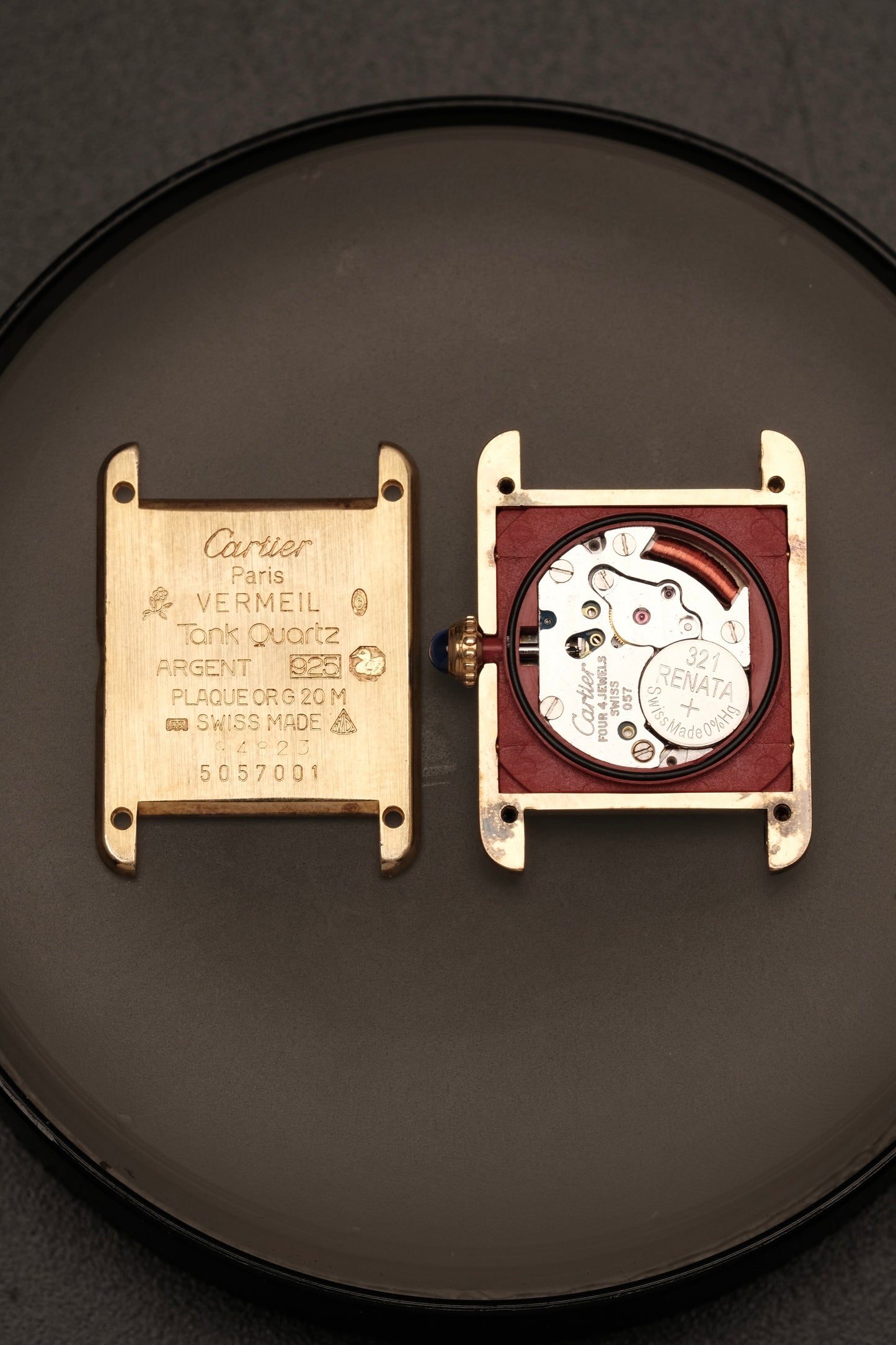 Vintage Cartier Must De Tank Vermeil (SM 20x28mm) ROMAN Ivory DIAL QUARTZ Ref.5057001