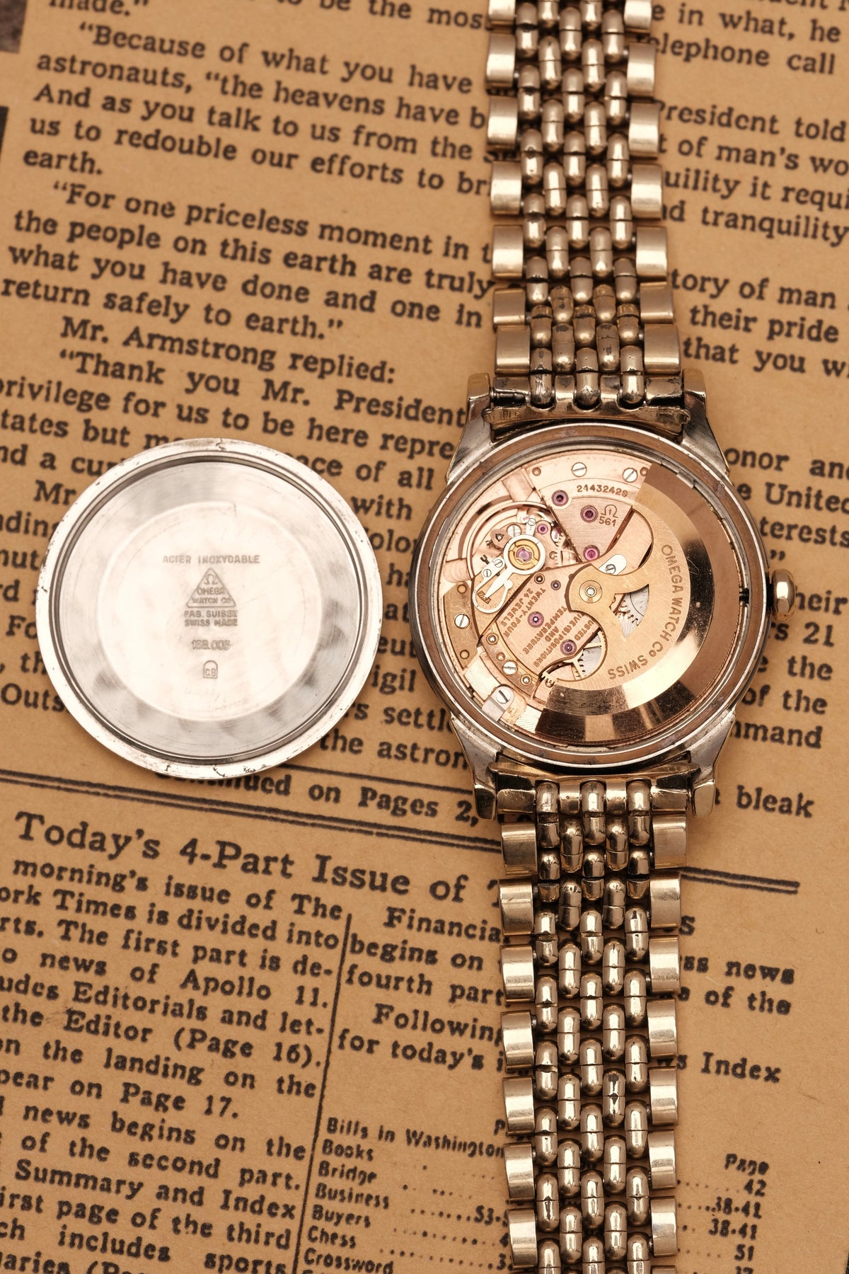 1966 OMEGA CONSTELLATION PIE PAN DOG LEG White Dial AUTOMATIC REF. 168.005 + BOX + Beads of rice bracelet