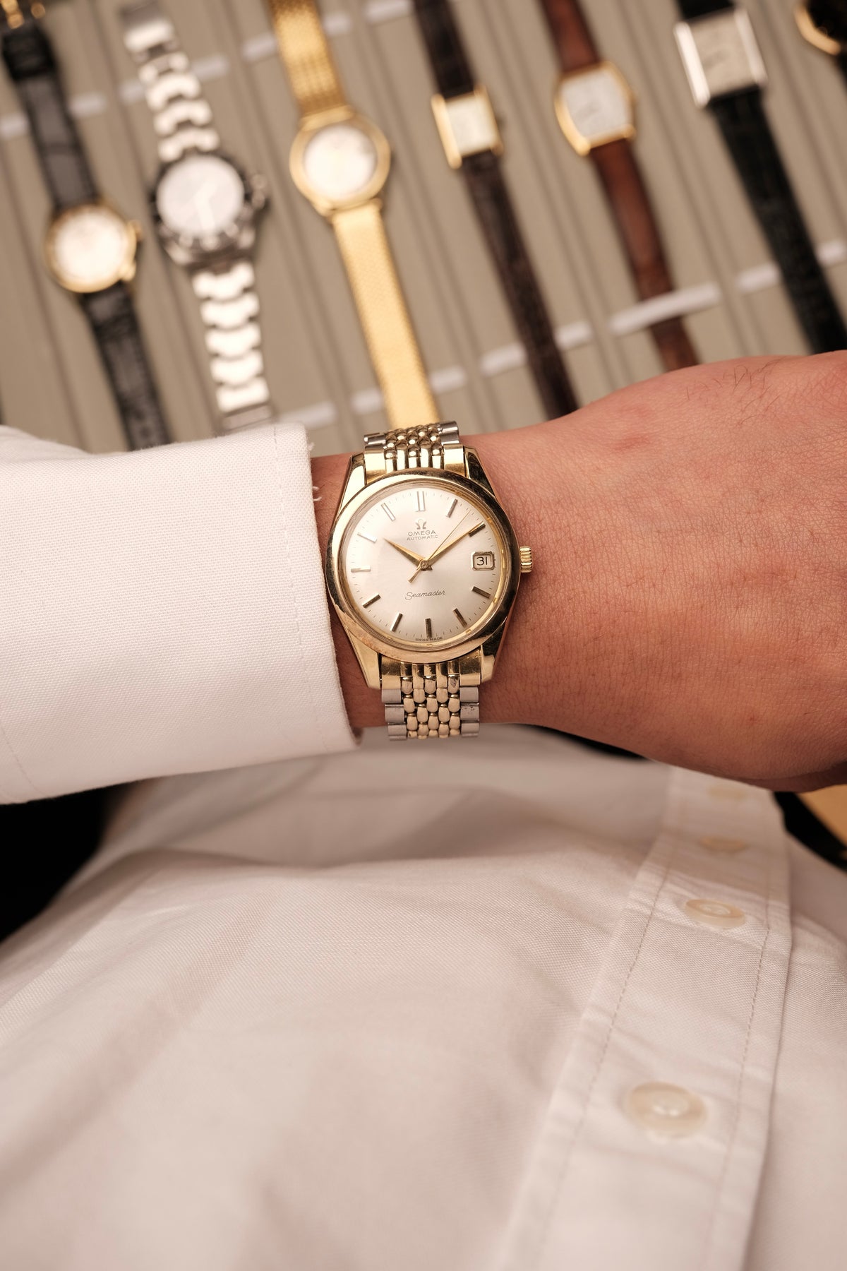 1963 Omega Seamaster Automatic Two-Tone REF. 166.010 + Beads of rice bracelet