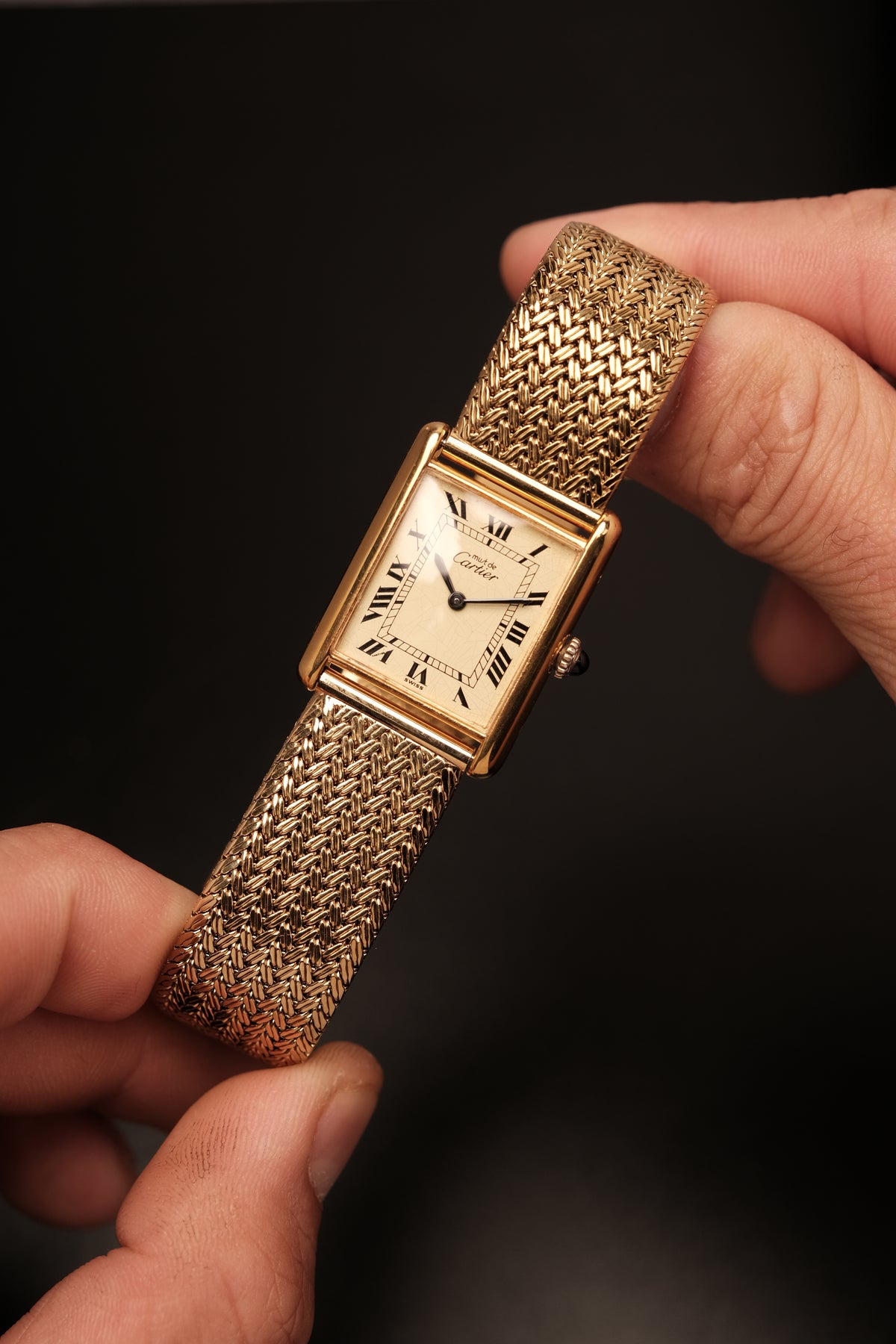CARTIER MUST DE TANK VERMEIL (LM 23x31mm) ROMAN DIAL HAND WINDING 6020855