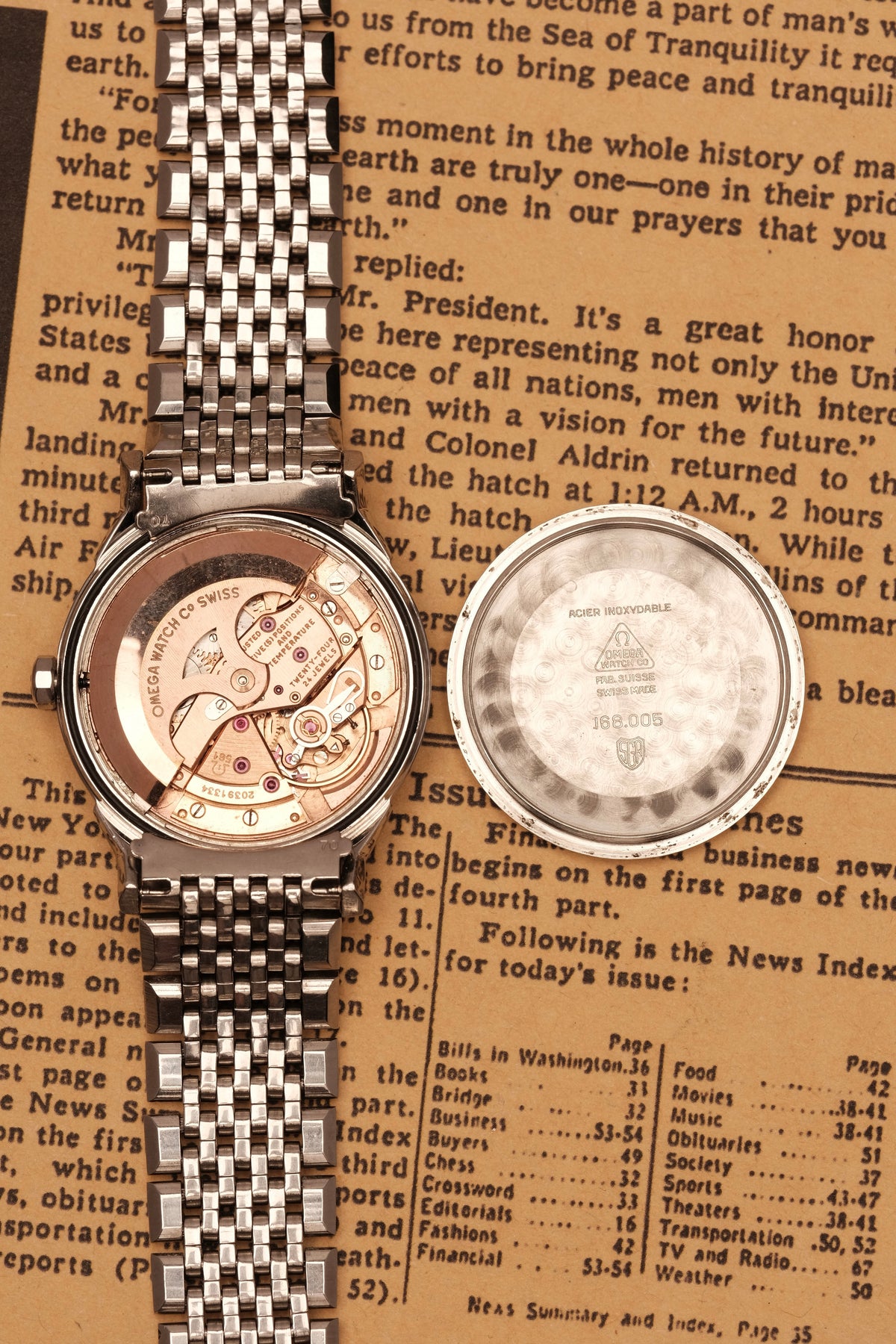 1963 OMEGA CONSTELLATION PIE PAN Stainless Steel AUTOMATIC REF. 168.005 Beads of rice bracelet