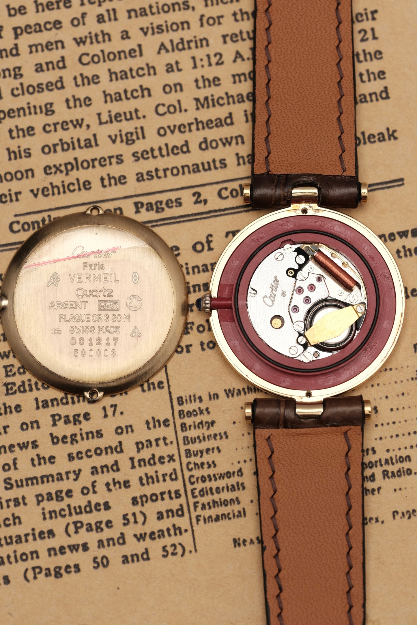 1990's Cartier Must Vendome LM Vermeil Quartz Gold Plated 30mm