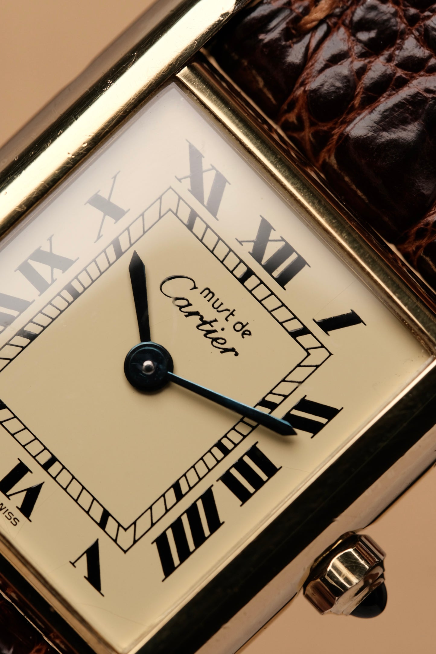 Vintage Cartier Must De Tank Vermeil (SM 20x28mm) ROMAN DIAL QUARTZ Ref.87728