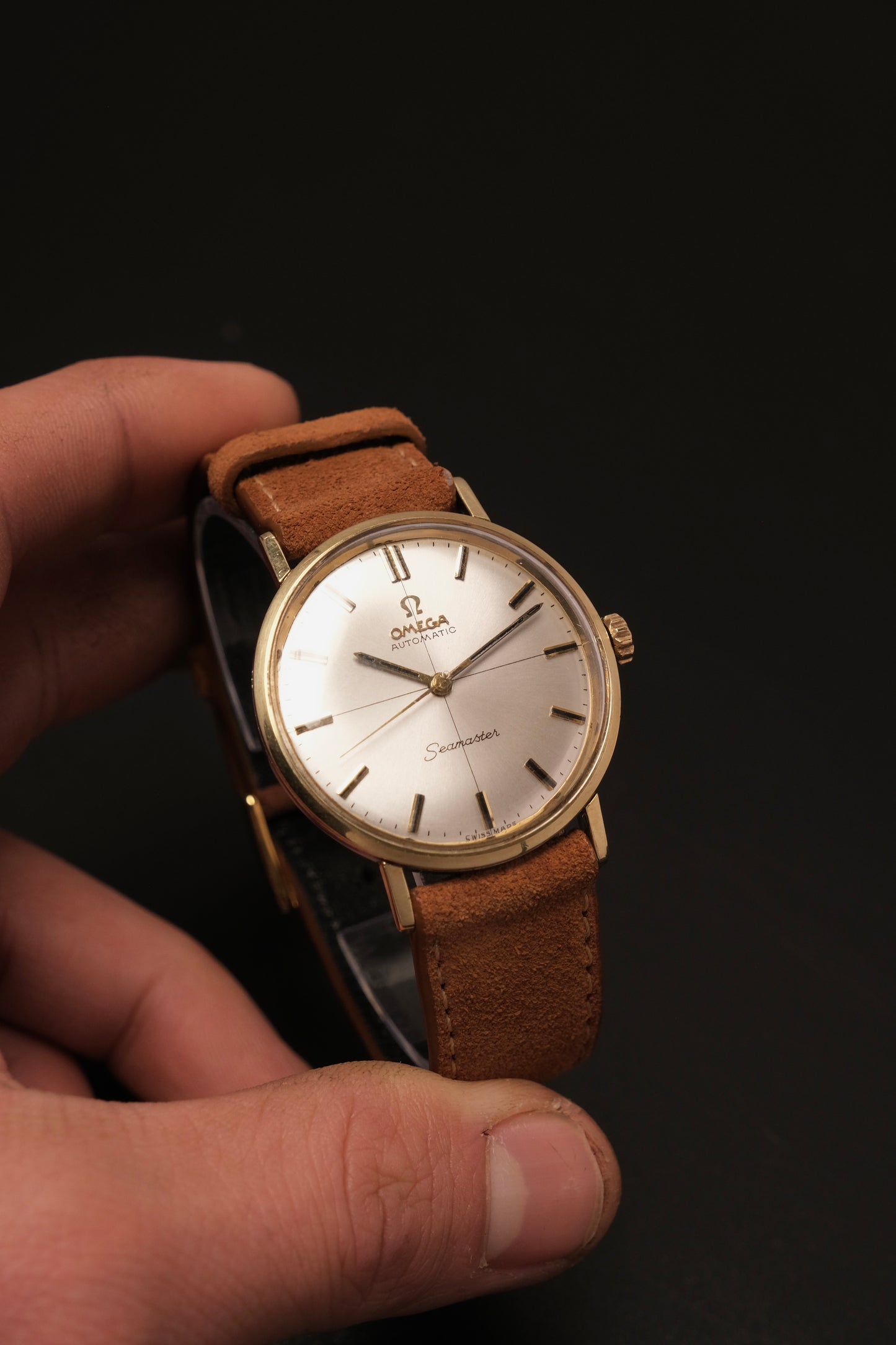 Omega Seamaster Automatic Crosshair Dial Gold Capped Ref 14765 62SC  C.552