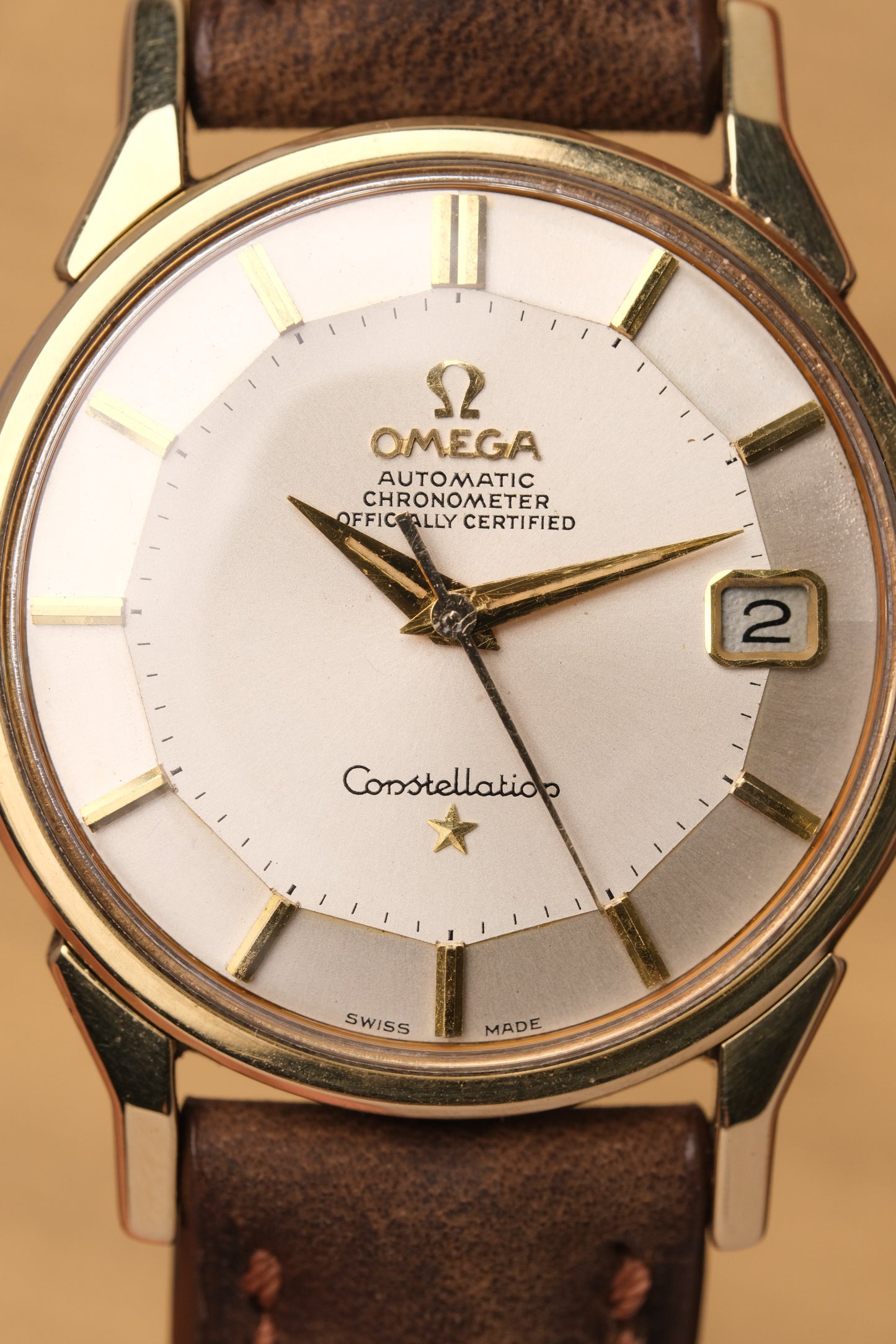 1966 OMEGA CONSTELLATION PIE PAN DOG LEG White Dial AUTOMATIC CHRONOMETER REF. 168.005