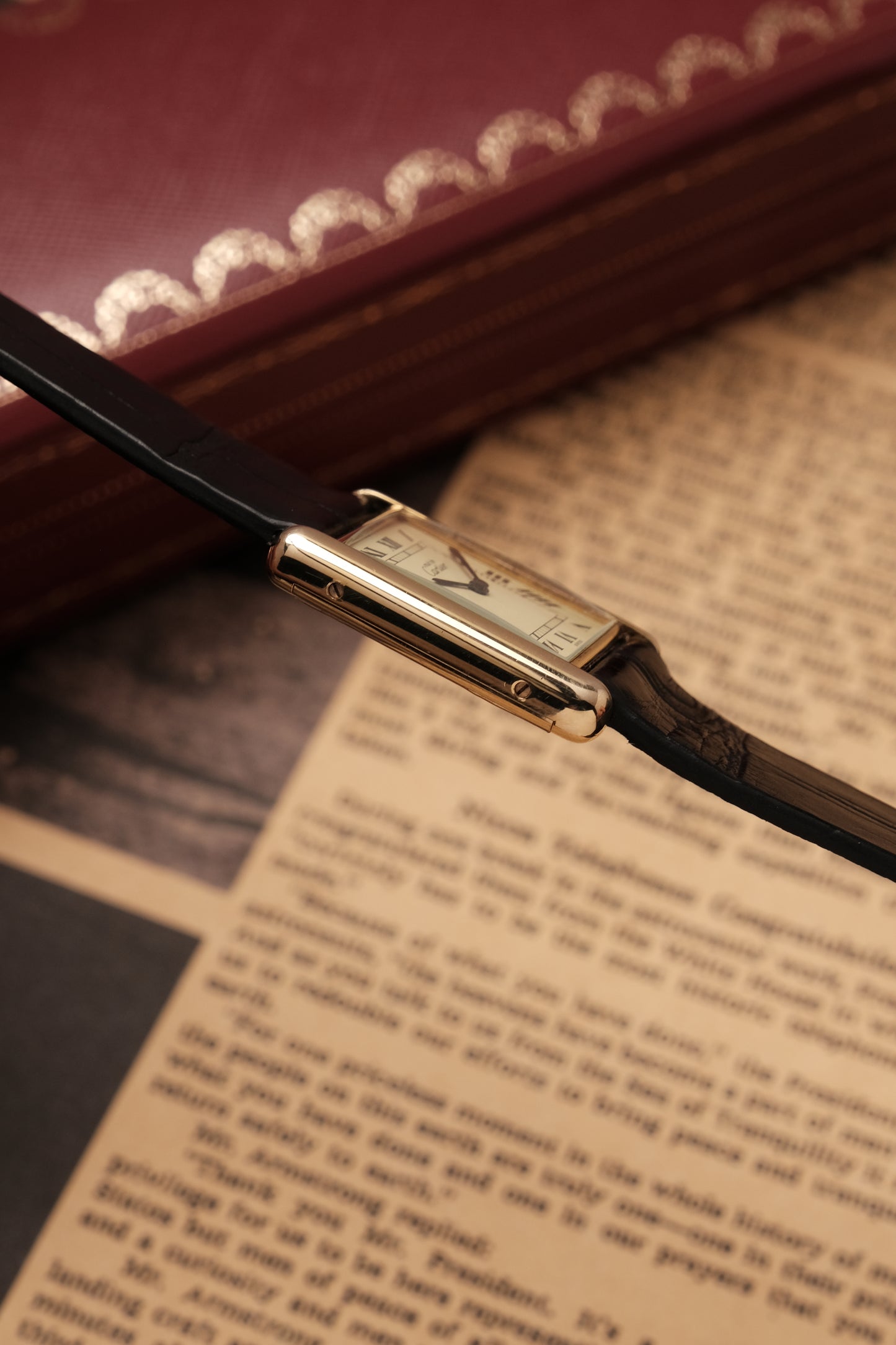 CARTIER MUST DE CARTIER TANK Hand Winding VERMEIL ROMAN DIAL REF. 6 097875