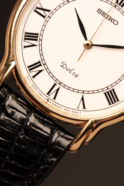 1989 Vintage  Seiko Dolce reference 5S21-8A00 Sweeping Hand 34MM