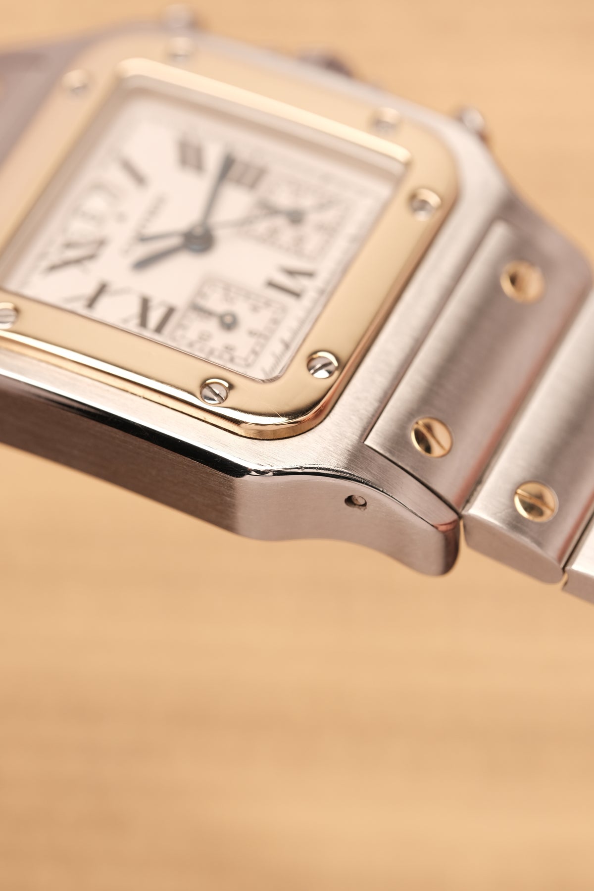 Cartier Santos Galbée Chronoflex Gold/Steel White Dial LM (29x41mm)Ref. 2425 + Box