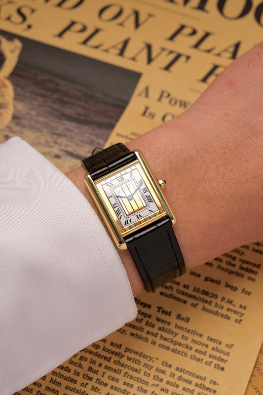 CARTIER MUST DE CARTIER TANK VERMEIL "TRINITY" DIAL REF. 681006