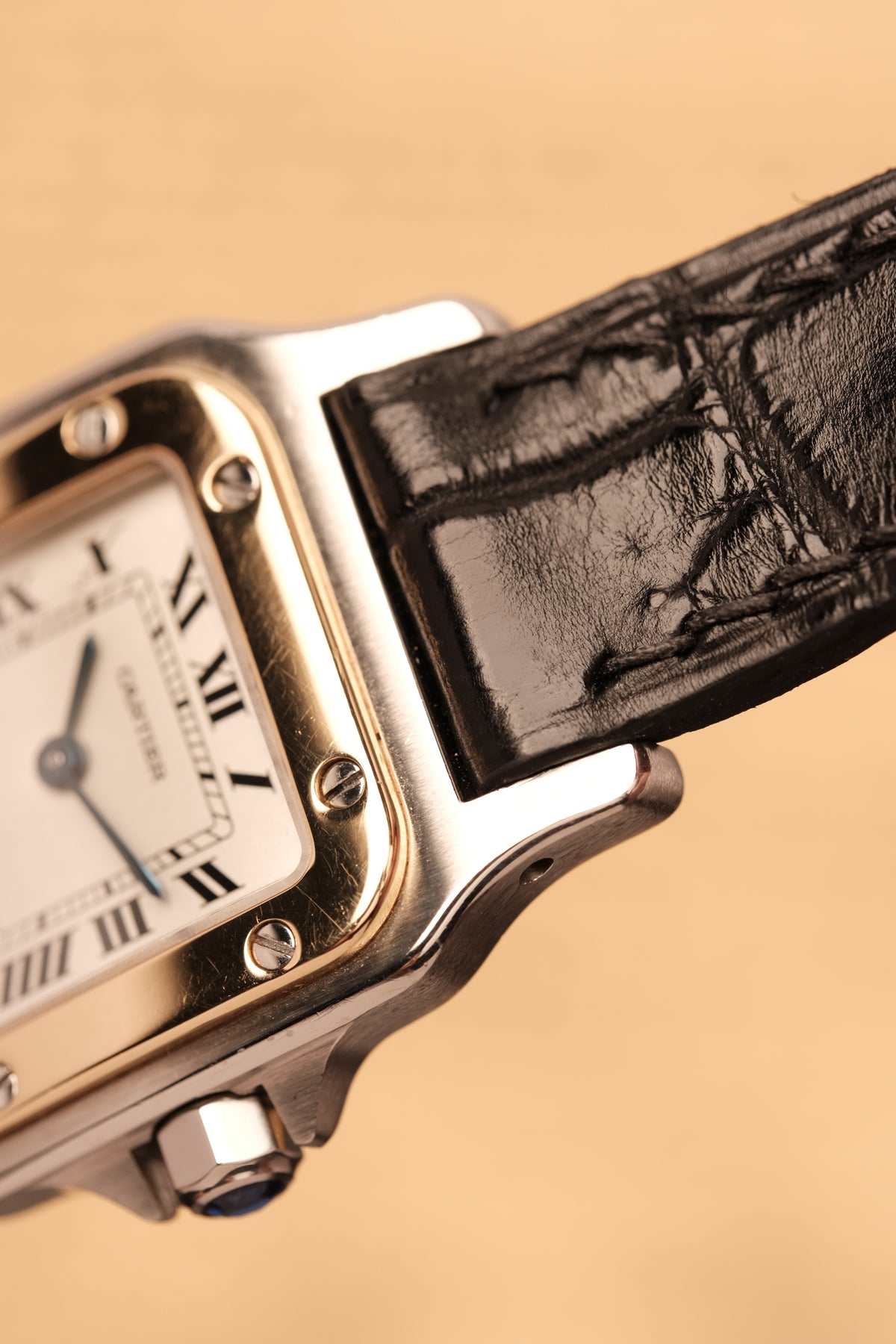Cartier Santos Galbee 1057930 Quartz Gold/Steel White Dial SM (24x35mm) + Box and Paper