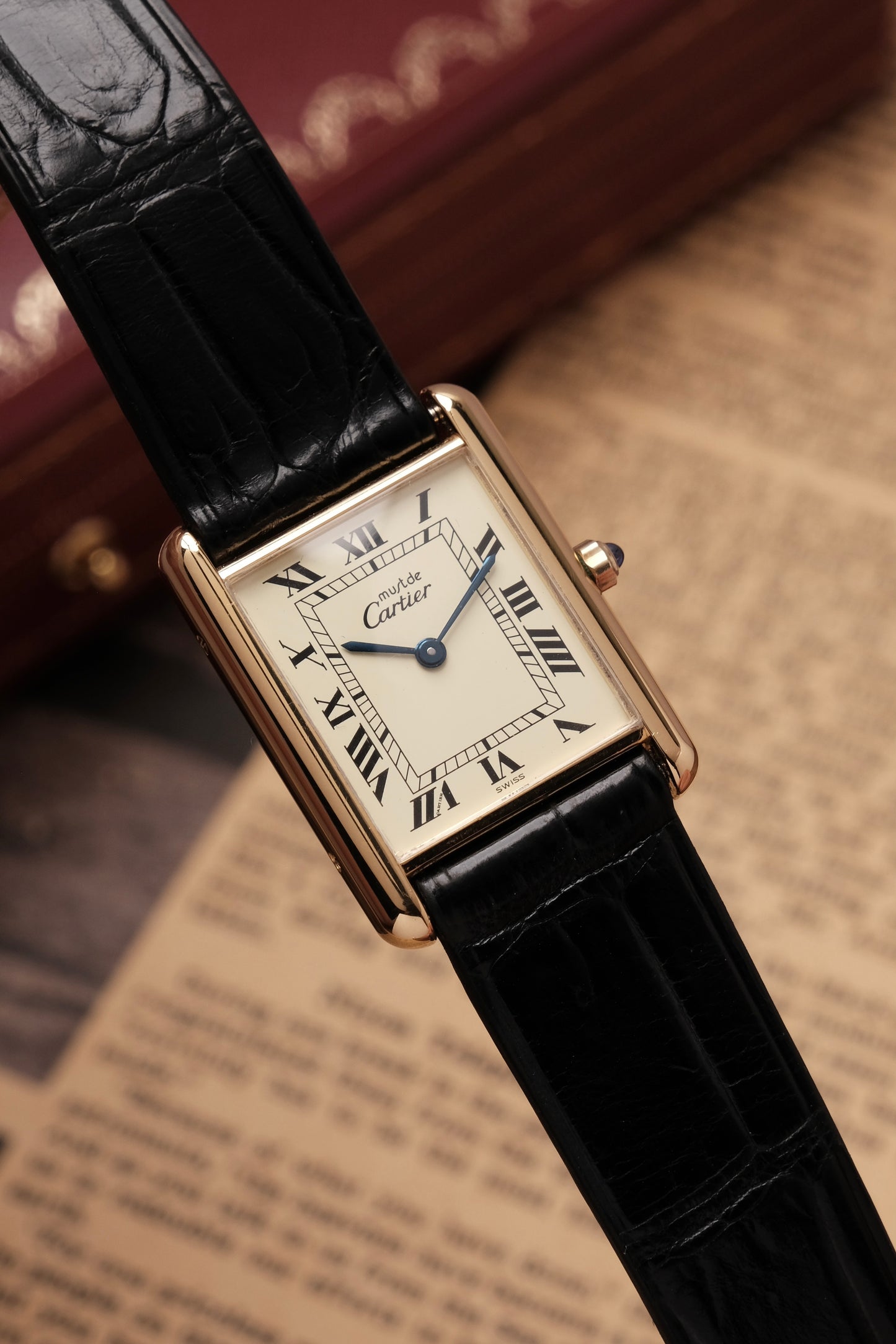 CARTIER MUST DE CARTIER TANK VERMEIL ROMAN DIAL REF. 681006