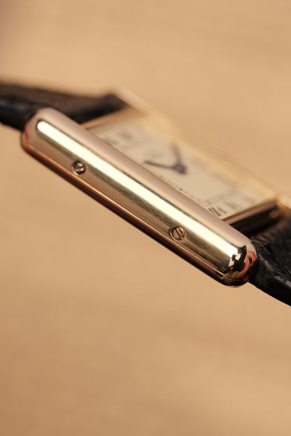 1999 Vintage Cartier Tank Vermeil 1613 ROMAN DIAL QUARTZ