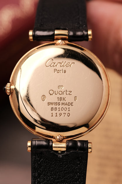 Cartier Vendome 881001 Paris Dial 18k Solid  Yellow Gold 30mm 1990s