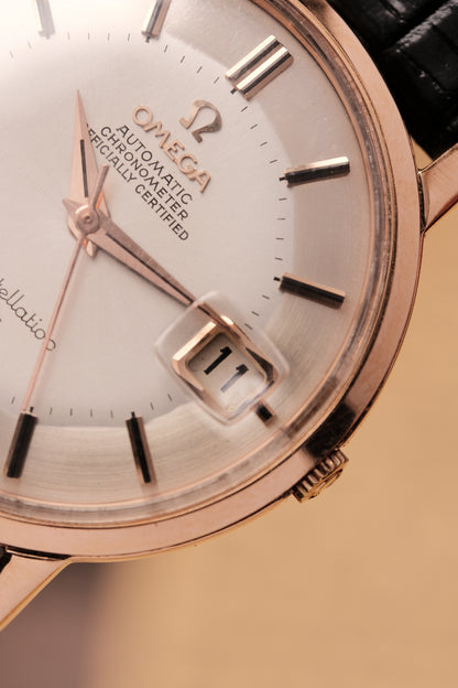 1967 OMEGA CONSTELLATION PIE PAN ROSE GOLD CHRONOMETER REF 168.010