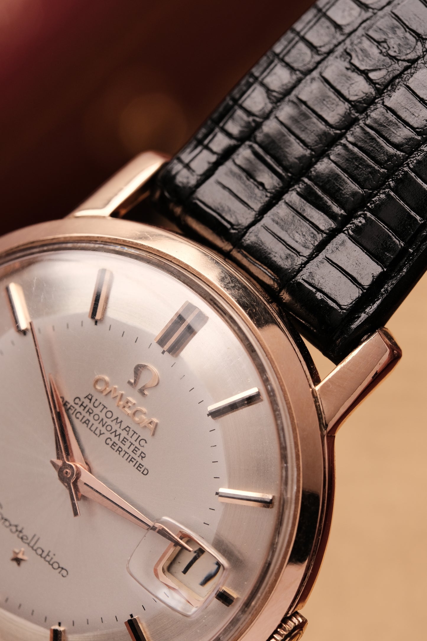 1967 OMEGA CONSTELLATION PIE PAN ROSE GOLD CHRONOMETER REF 168.010