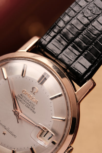 1967 OMEGA CONSTELLATION PIE PAN ROSE GOLD CHRONOMETER REF 168.010