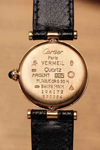 Ladies Cartier Must Vendome Vermeil 590004 ARGENT 925 Gold Plated 24MM