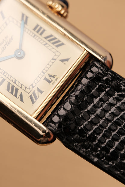1999 Vintage Cartier Tank Vermeil 1613 ROMAN DIAL QUARTZ