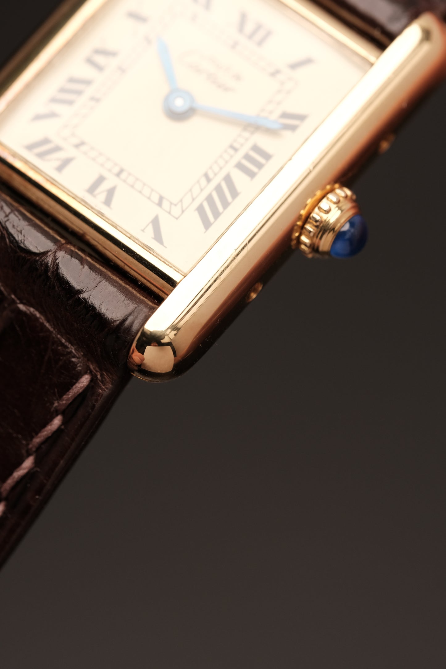 Vintage Cartier Must De Tank Vermeil (SM 20x28mm) ROMAN Ivory DIAL QUARTZ Ref.5057001