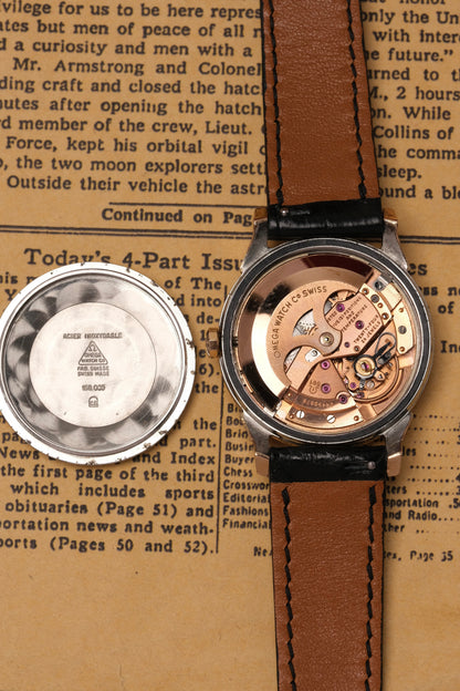 1966 OMEGA CONSTELLATION PIE PAN DOG LEG ROSE GOLD AUTOMATIC CHRONOMETER REF. 168.005