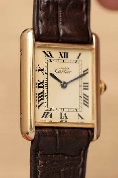 CARTIER MUST DE TANK VERMEIL (LM 23x31mm) ROMAN DIAL HAND WINDING