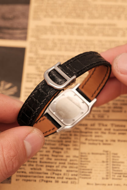 Cartier Santos Galbee 1057930 Quartz Gold/Steel White Dial SM (24x35mm) + Box and Paper