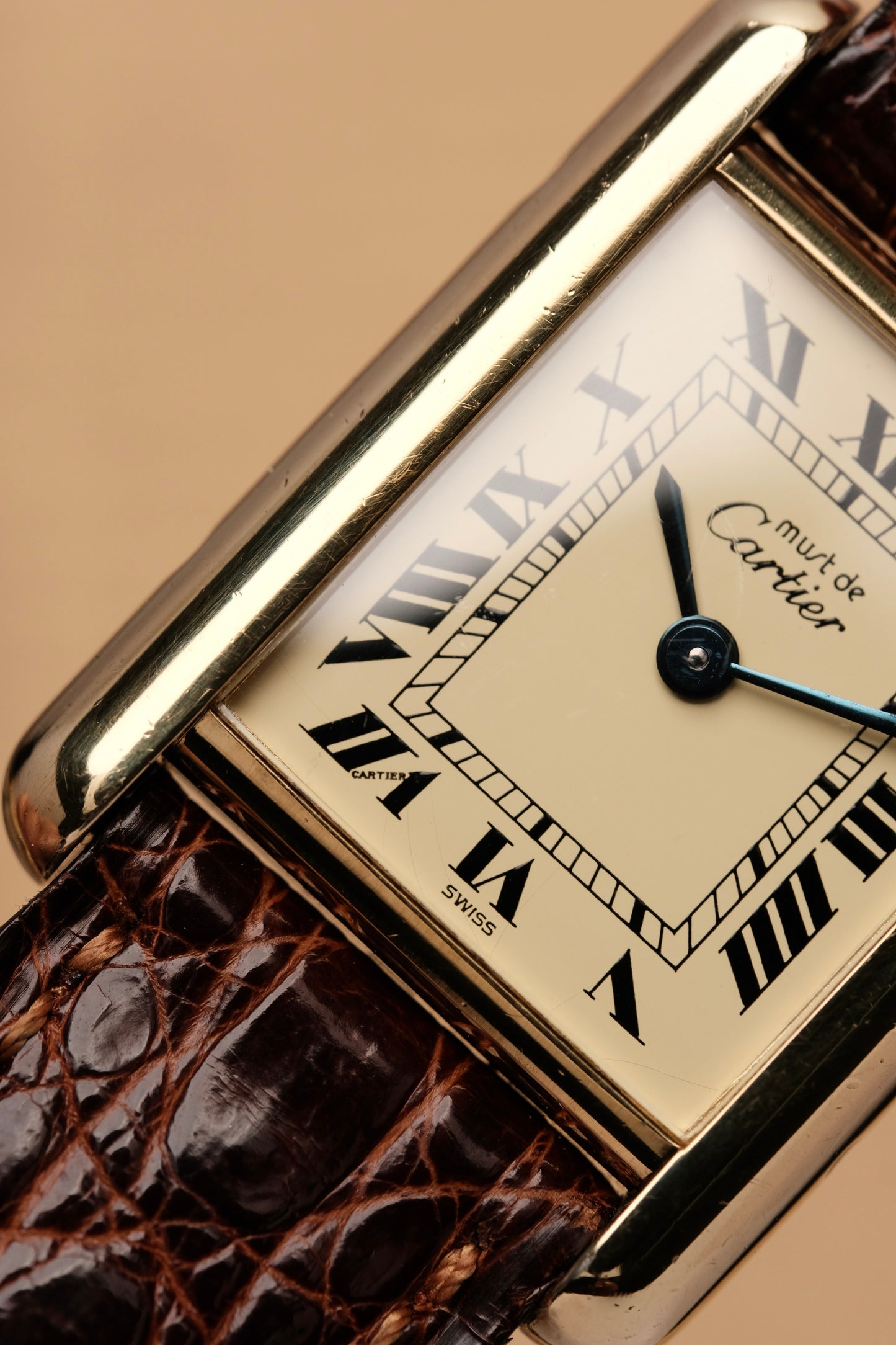 Vintage Cartier Must De Tank Vermeil (SM 20x28mm) ROMAN DIAL QUARTZ Ref.87728