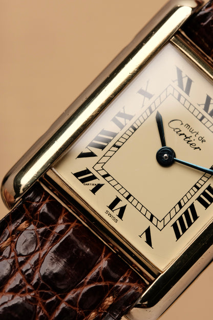 Vintage Cartier Must De Tank Vermeil (SM 20x28mm) ROMAN DIAL QUARTZ Ref.87728