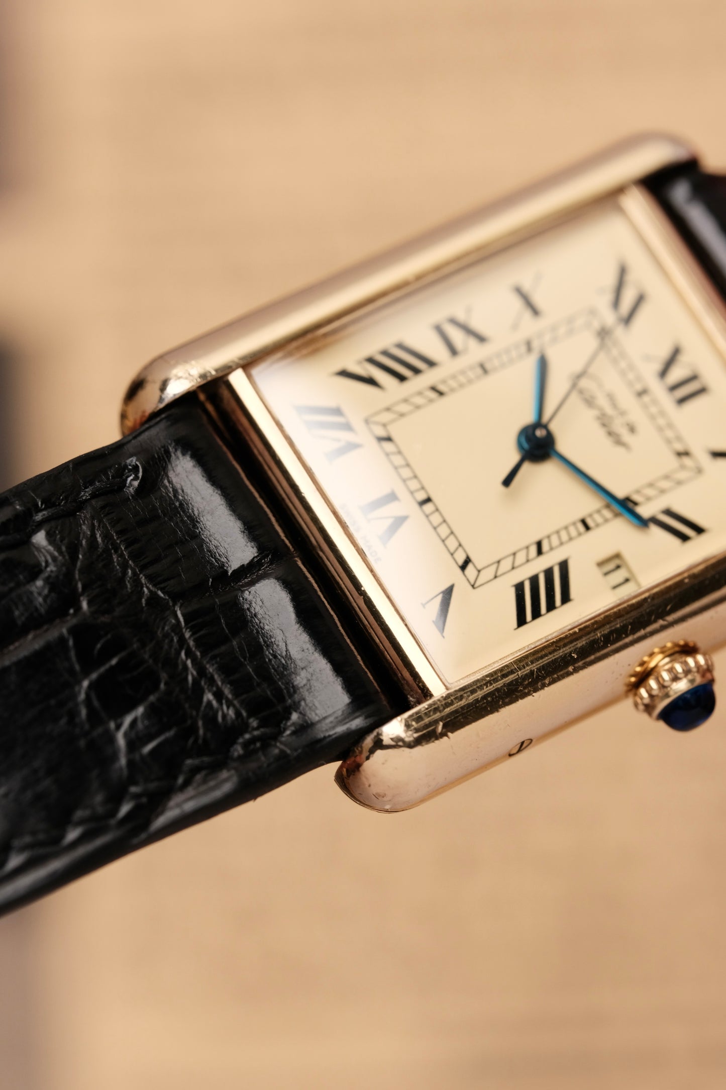 Vintage Cartier Must De Tank (XL 26x34mm) ROMAN DIAL QUARTZ Ref.2413