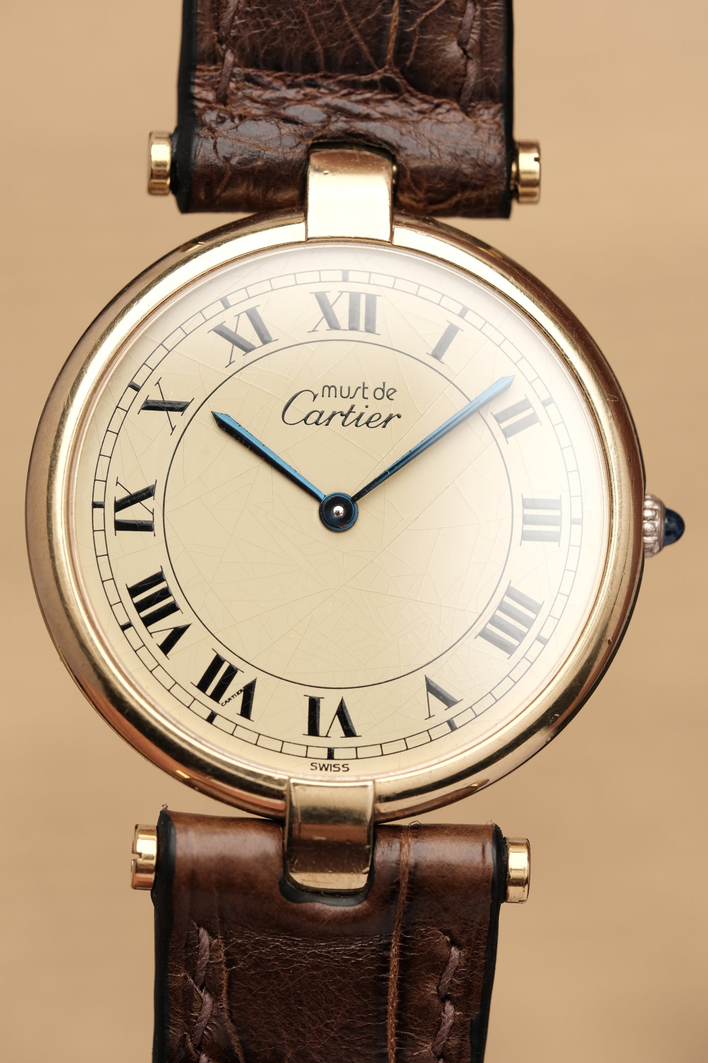 1990's Cartier Must Vendome LM Vermeil Quartz Gold Plated 30mm