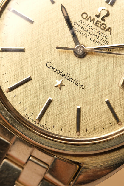 1969 OMEGA Constellation C-shape Day Chronometer Linen Champagne Dial - 168.017