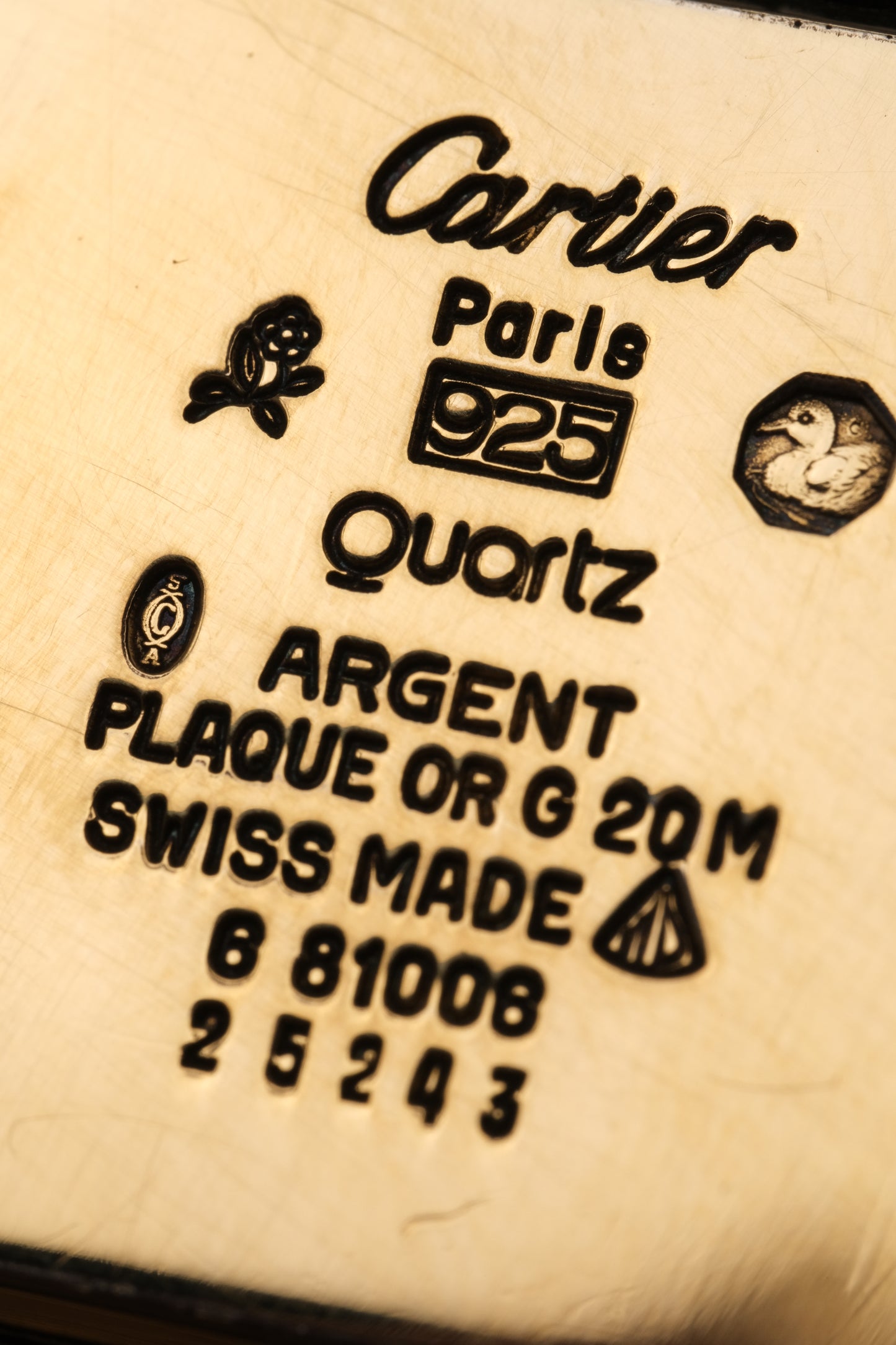 CARTIER MUST DE CARTIER TANK VERMEIL "TRINITY" DIAL REF. 681006