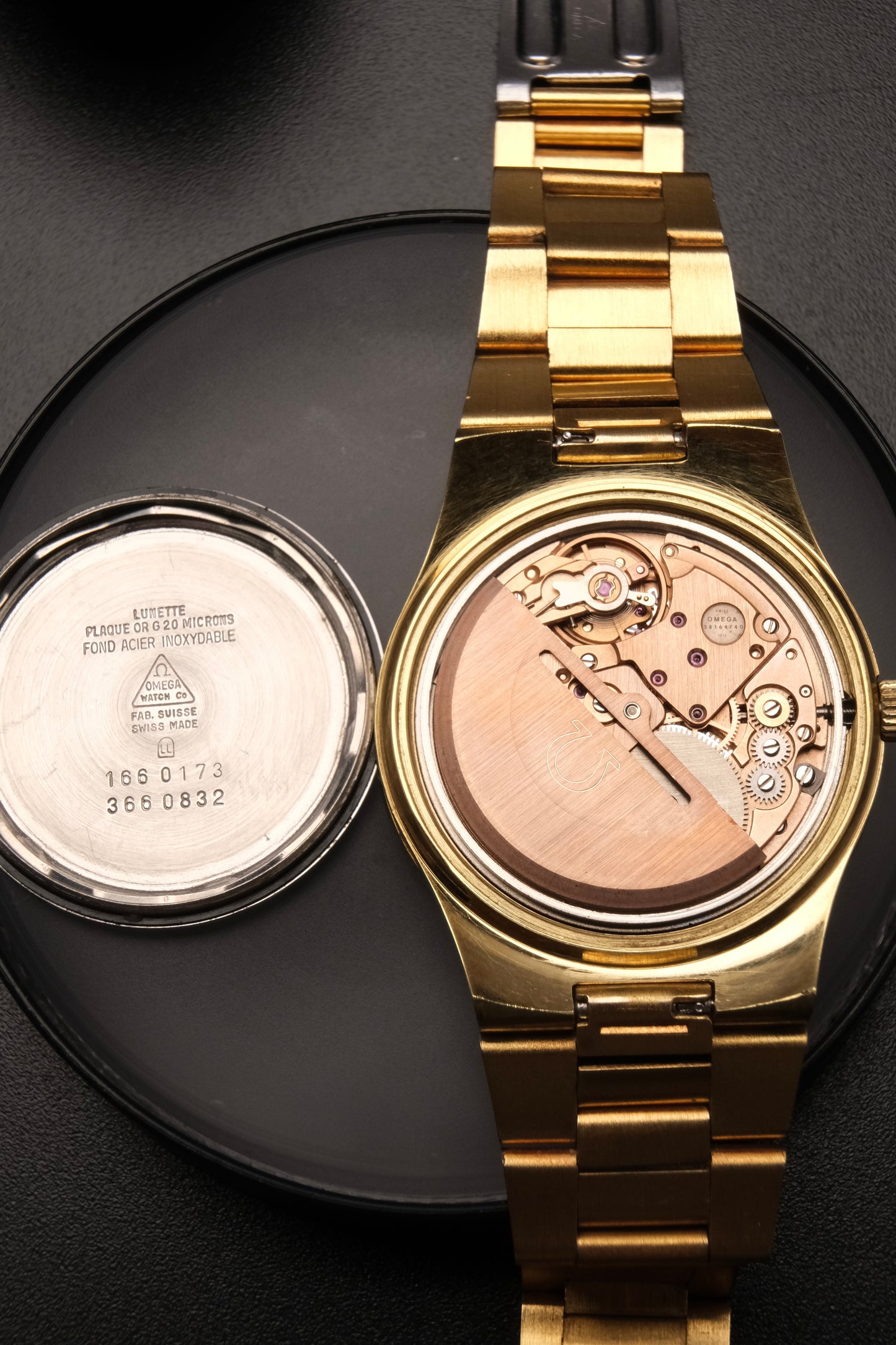 Vintage Omega Genève 166.0173 Gold Case Gold Bracelet