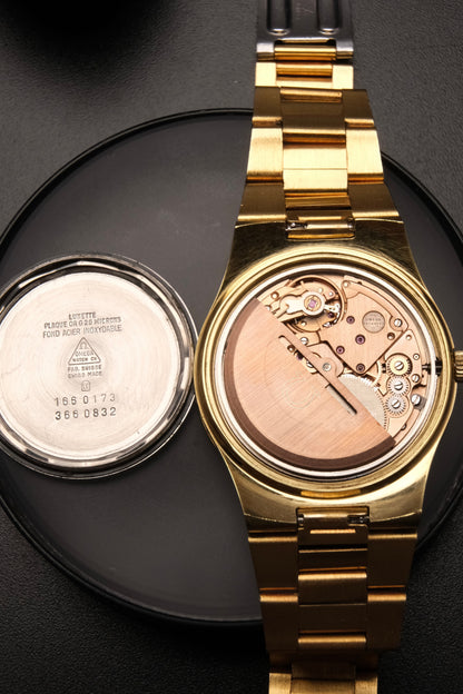 Vintage Omega Genève 166.0173 Gold Case Gold Bracelet