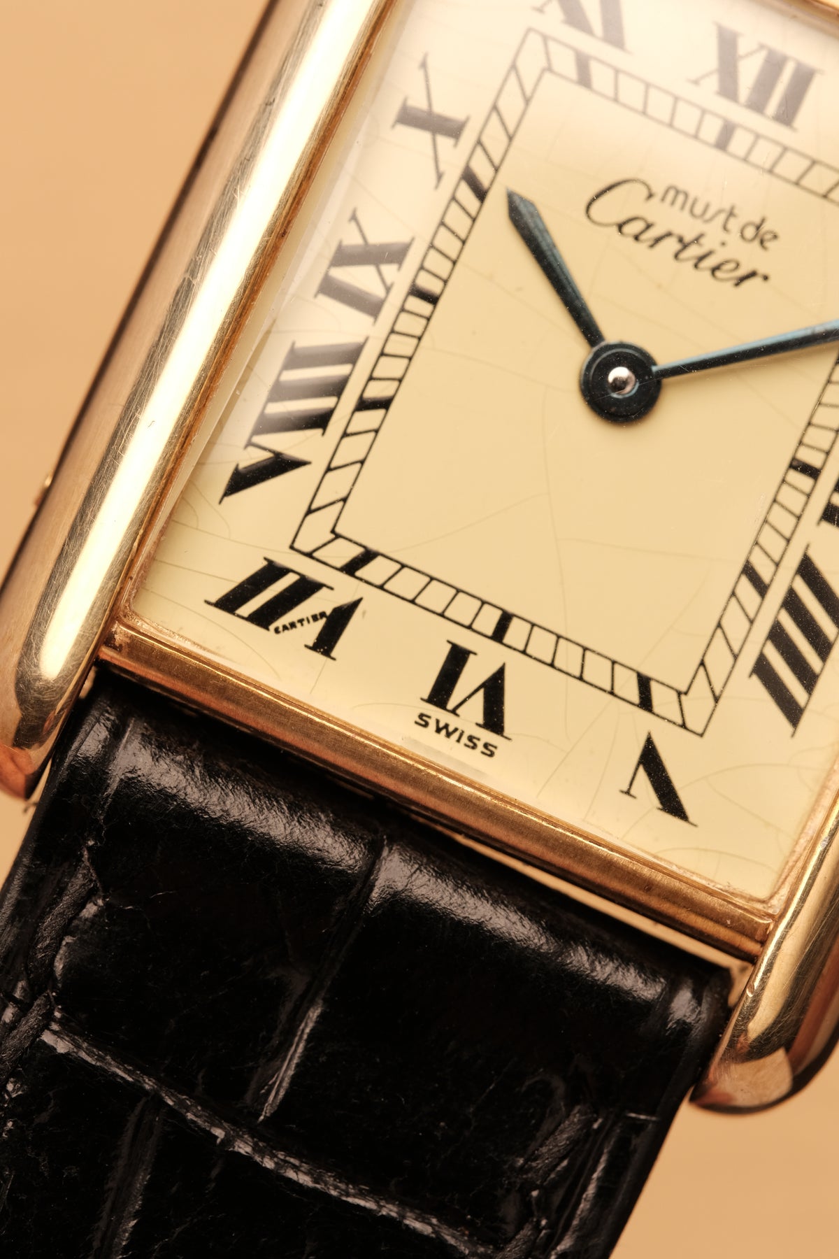 CARTIER MUST DE TANK VERMEIL (LM 23x31mm) ROMAN DIAL QUARTZ