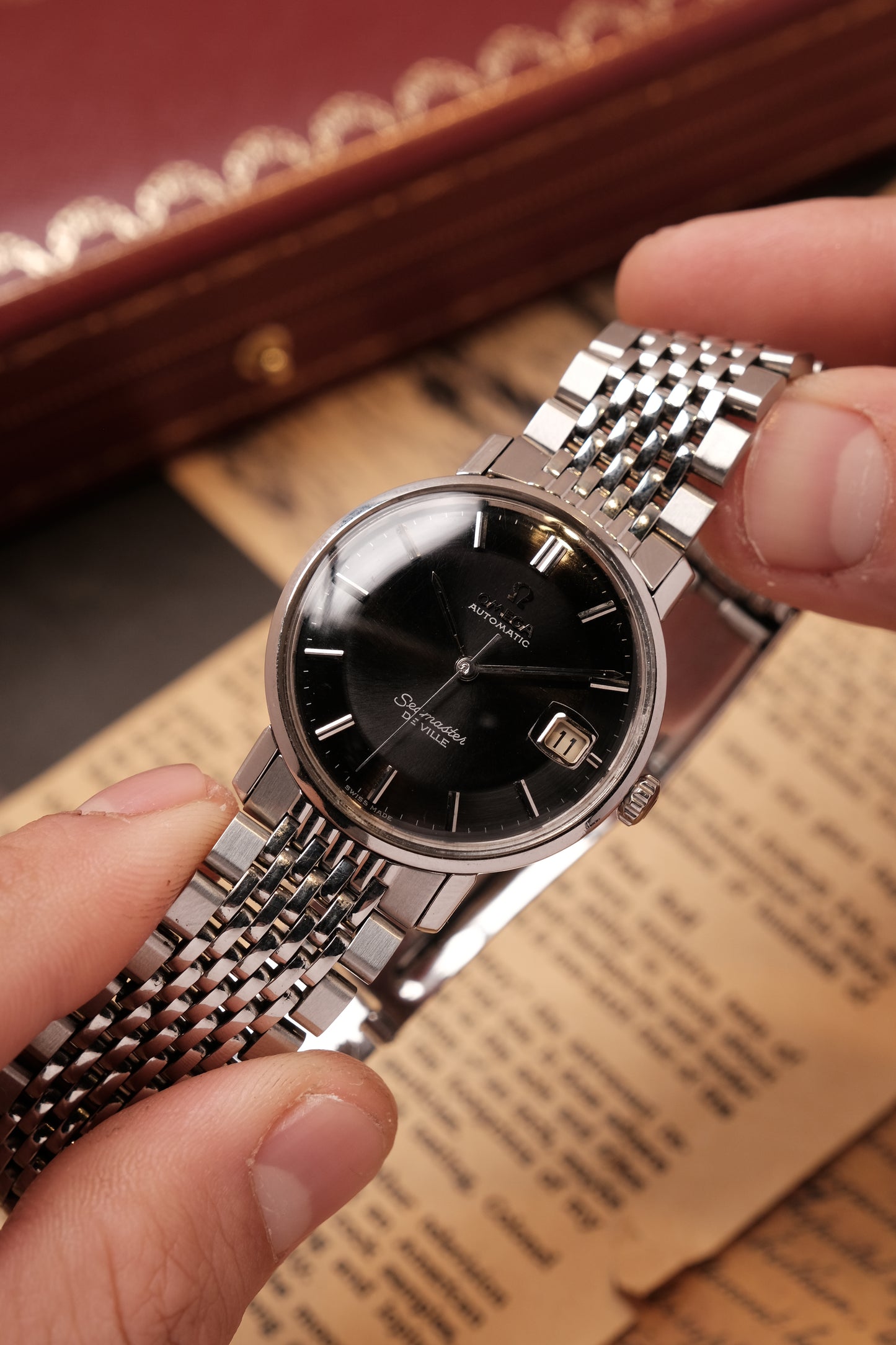 Vintage Omega Seamaster Automatic Deep Black Pie Pan Dial  166.020