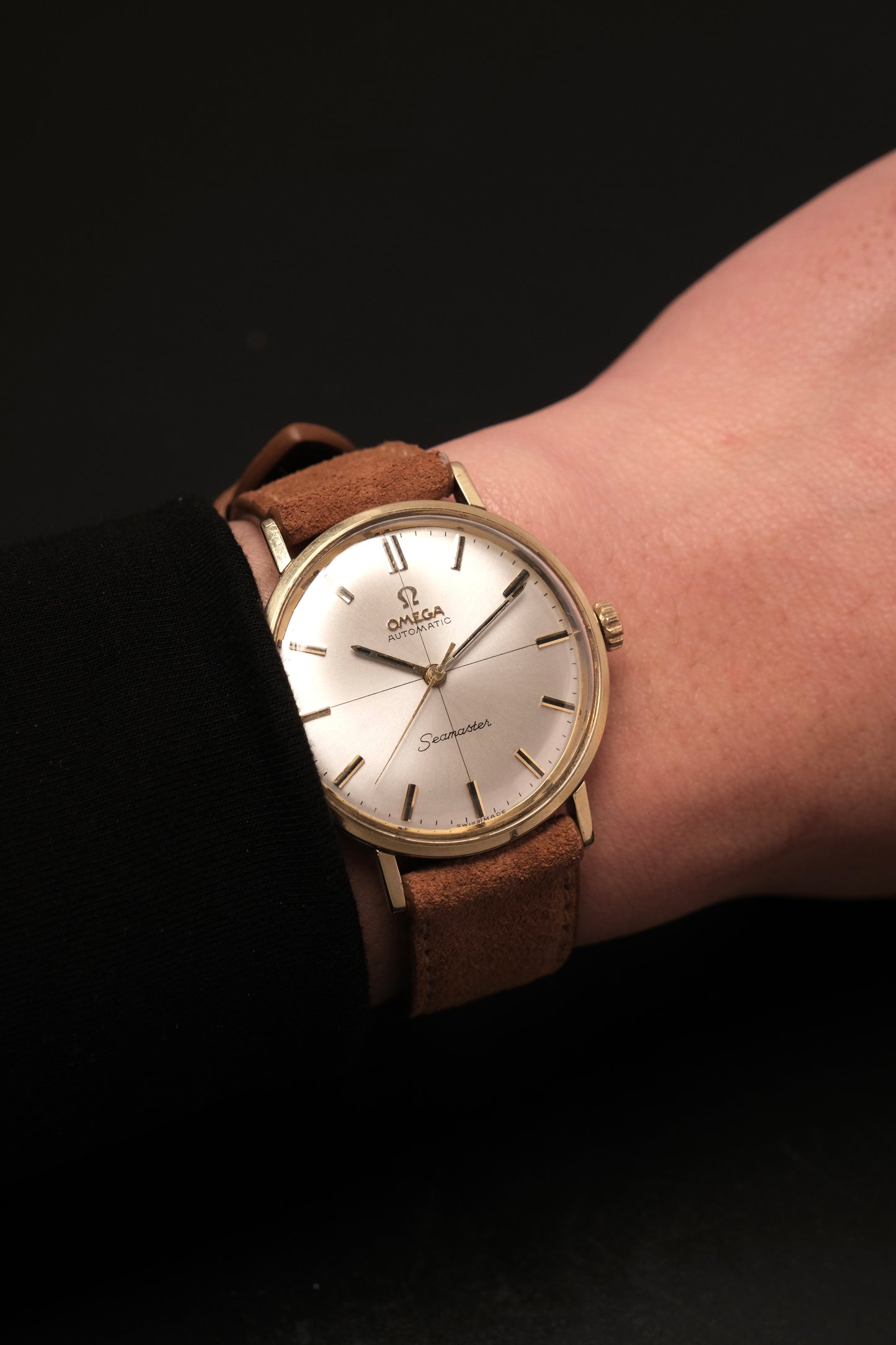 Omega Seamaster Automatic Crosshair Dial Gold Capped Ref 14765 62SC  C.552