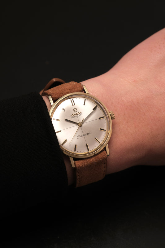 Omega Seamaster Automatic Crosshair Dial Gold Capped Ref 14765 62SC  C.552