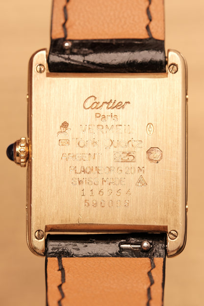CARTIER MUST DE TANK VERMEIL (LM 23x31mm) ROMAN DIAL QUARTZ