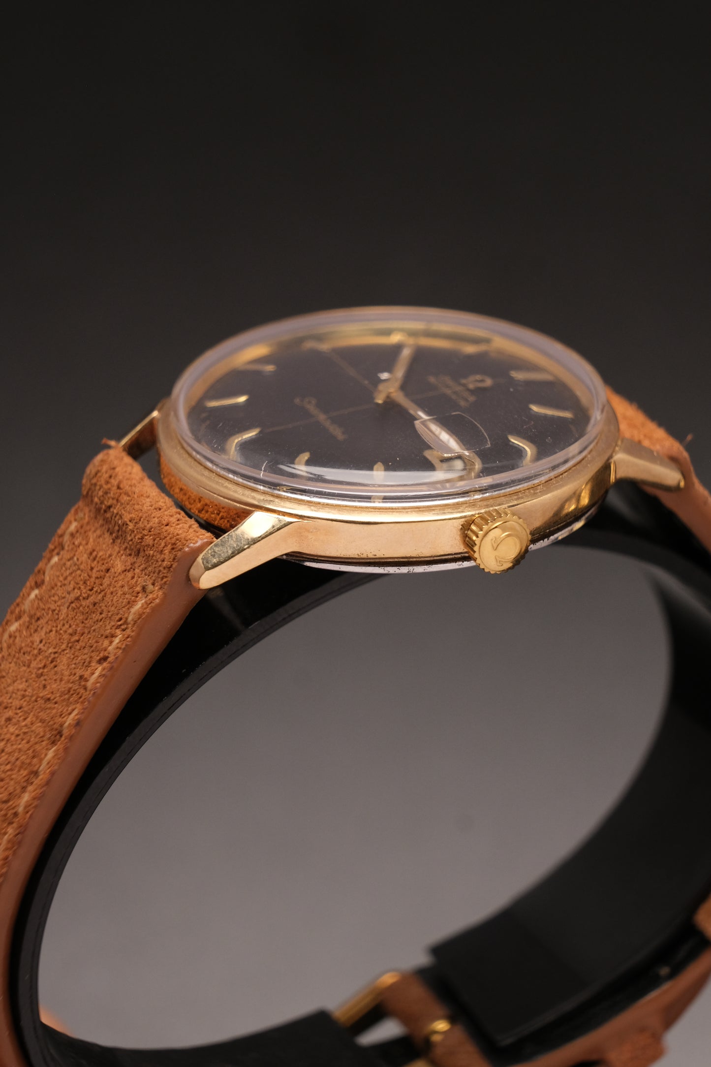 Vintage OMEGA SEAMASTER Black Cross Dial Gold  AUTOMATIC 166.002