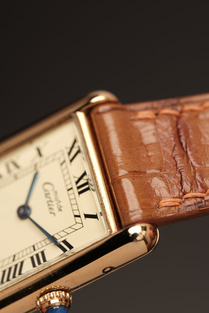 CARTIER MUST DE TANK VERMEIL (LM 23x31mm) ROMAN DIAL QUARTZ