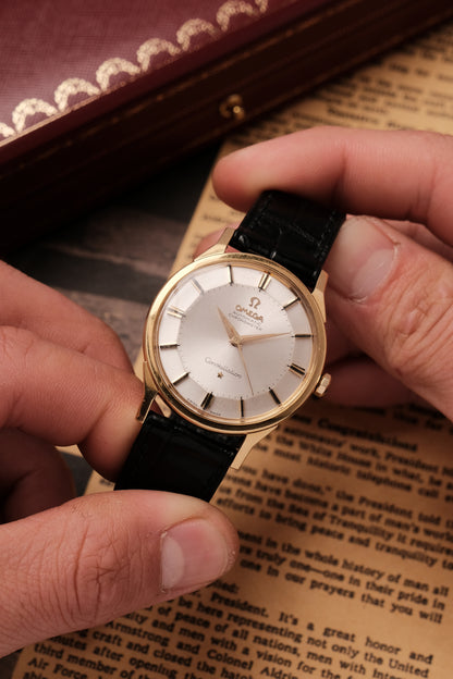 1962 18k Solid Gold 167.005 OMEGA CONSTELLATION PIE PAN DOG LEG White Dial AUTOMATIC CHRONOMETER