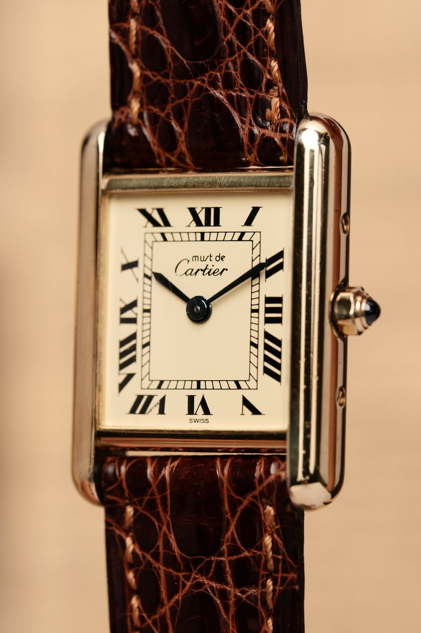 Vintage Cartier Must De Tank Vermeil (SM 20x28mm) ROMAN DIAL QUARTZ Ref.87728
