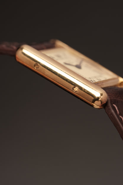 Vintage Cartier Must De Tank Vermeil (SM 20x28mm) ROMAN Ivory DIAL QUARTZ Ref.5057001