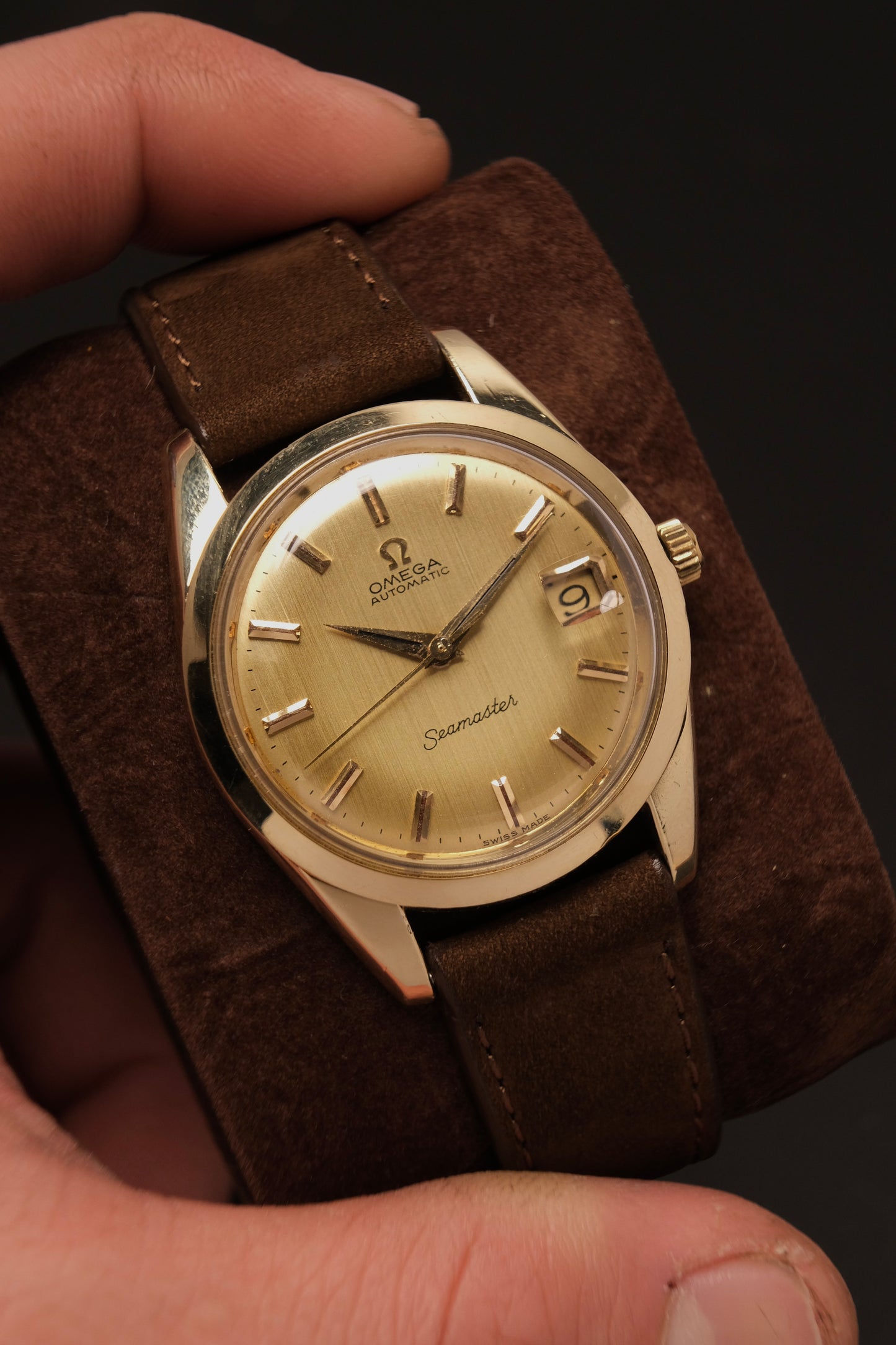 Vintage Omega Seamaster with Gold Crosshair Dial 166.010 from 1967